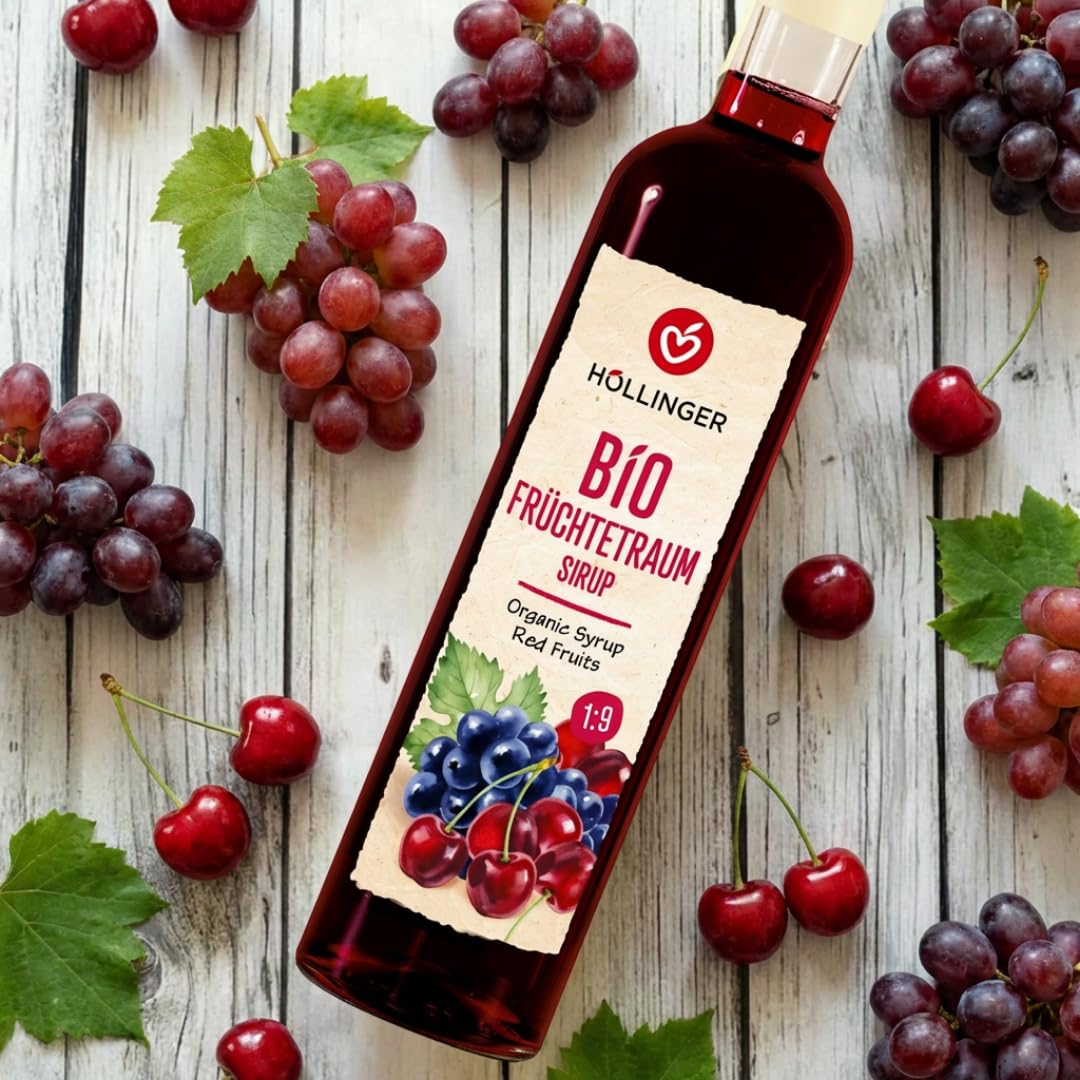Höllinger Sciroppo Biologico Frutti Rossi, Concentrato 1:9, Confezione da 3 Bottiglie da 500ml