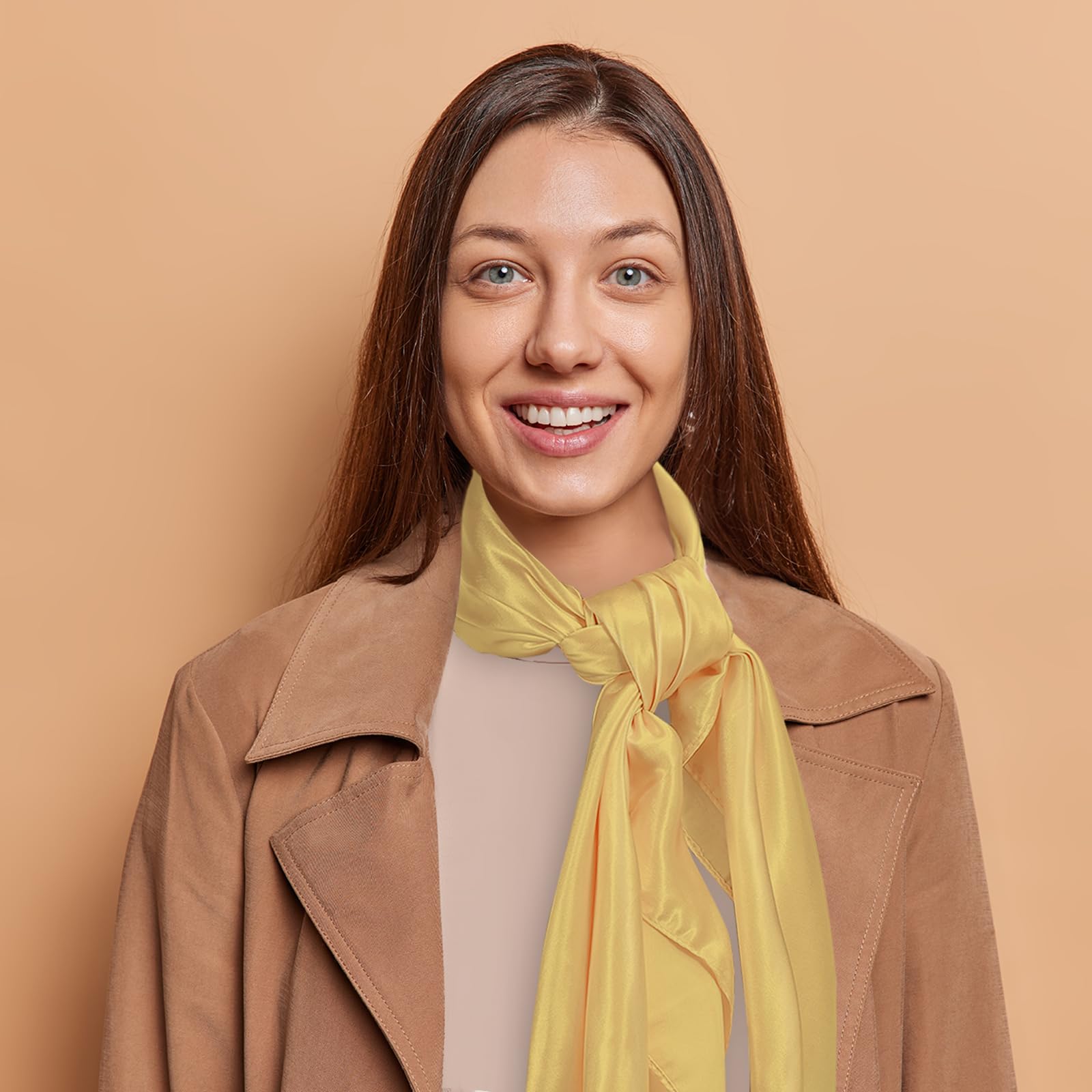 Sciarpa Di Seta Monocolore 90x90cm - Foulard Grande Per Capelli, Sonno O Moda, Disponibile In Nero E Borgogna - Foto 11