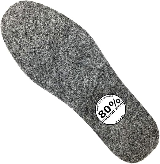 Wool Felt Insoles, Warm Insoles,Natural Warm Lambs Wool Insoles,Felt Insoles for Men (UK Men's 9