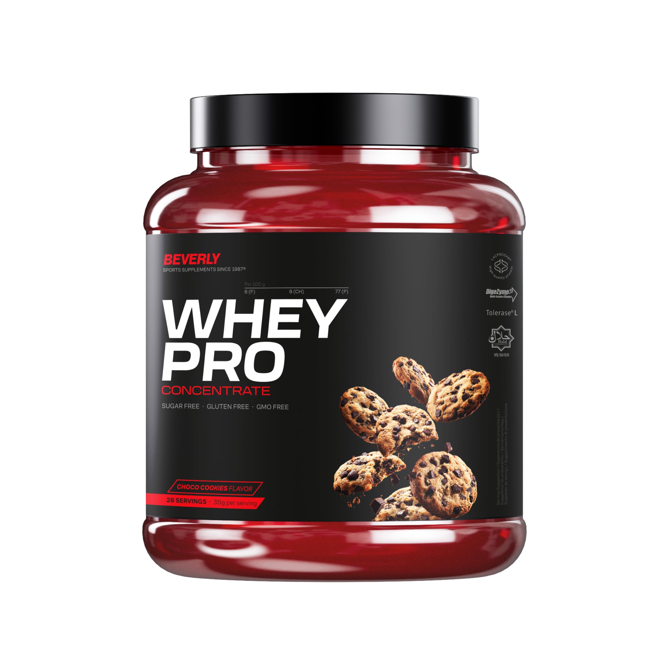 Beverly WHEY PRO 1 kg – Concentré de protéines de lactosérum Premium (Whey Protein) | 28 g de protéines par portion | 29 portions | Gain musculaire