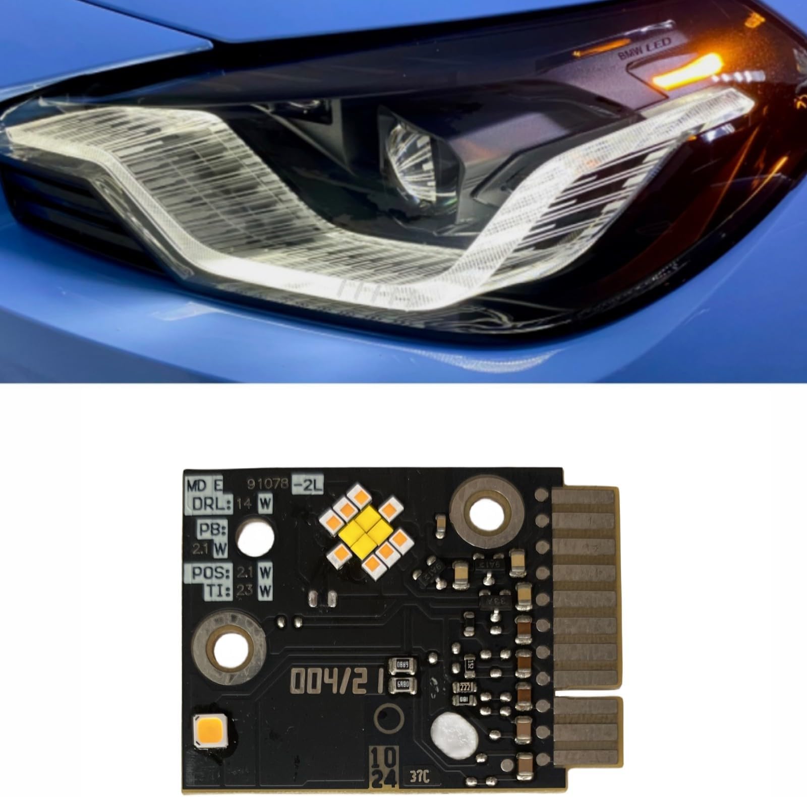 1Pcs White DRL Angel Eyes LED Right Side Boards Set Fit for 2023 2024 2 Series G87 G42 M2 M240I CSL Style Daytime Running Lights,USA Vision, Turn Light LED Boards Set, White (Right Side)