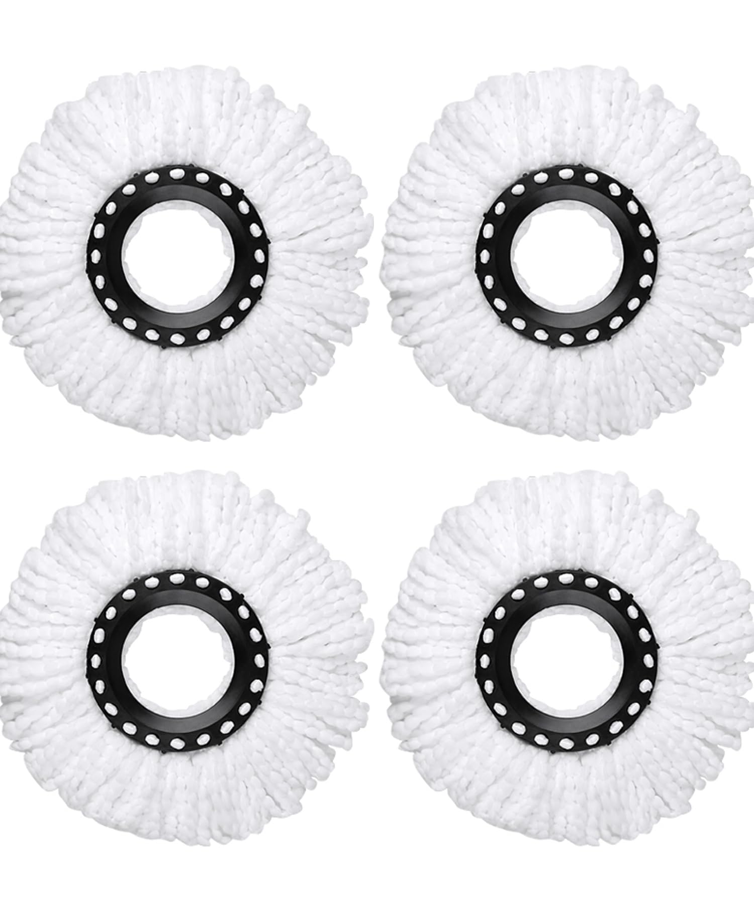 4 Pack Mop Replacement Head, Microfiber Head Refills Round Shape for Universal Mop System Perfect for Home Cleaning