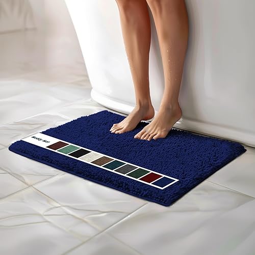Miniatura 51 de Muddy Mat Alfombras de baño de felpilla de secado rápido, antideslizantes, lavables, extragruesas, suaves y altamente absorbentes, para baño, cocina