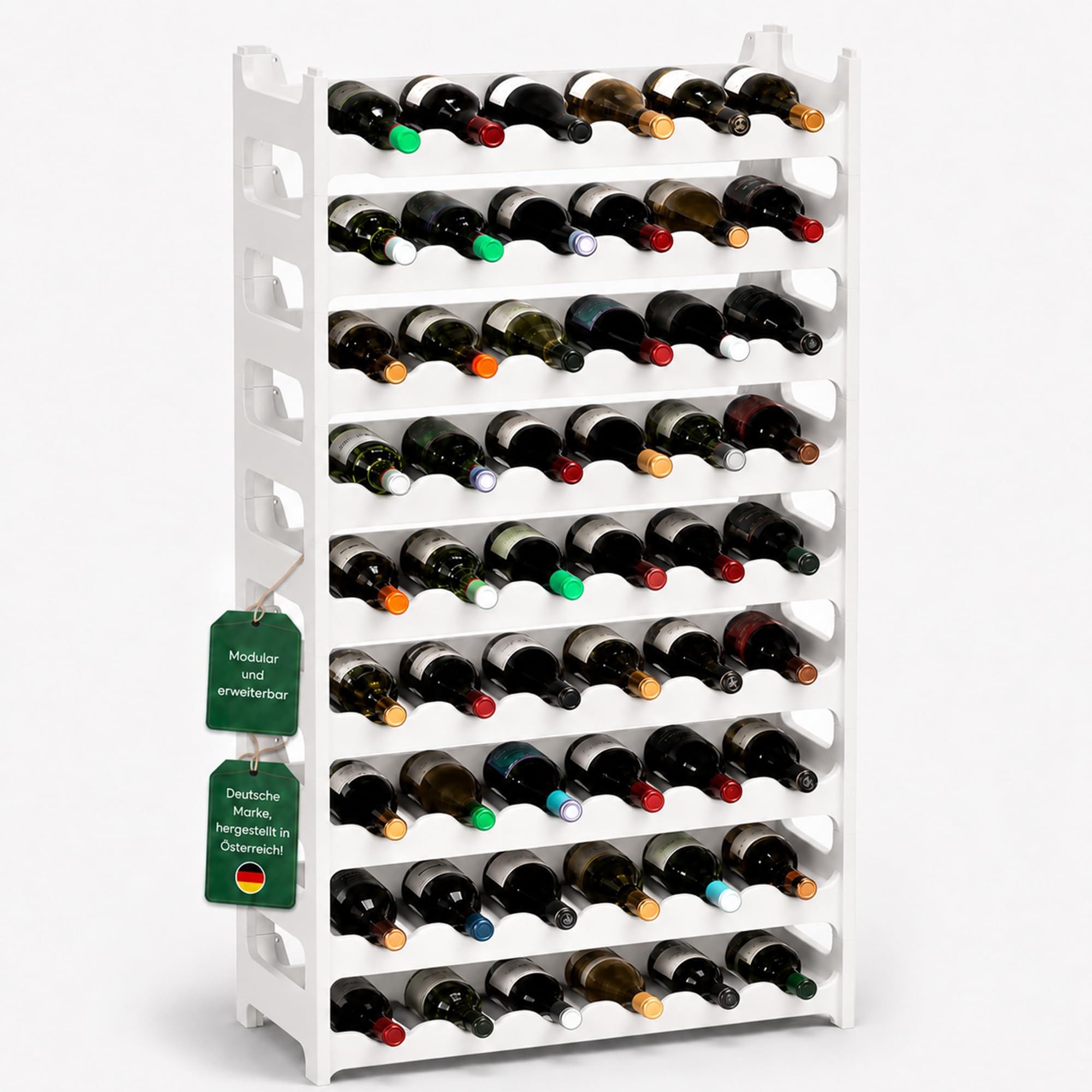 ARTECSIS® Weinregal stapelbar & modular erweiterbar Kunststoff für 12-72 Weinflaschen - Stabiles Flaschenregal & Getränkeregal Gastronomie-Qualität - Flaschen Weinständer & Weinflaschenhalter