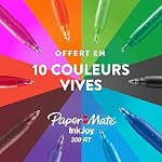 Stylos à Bille Rétractables Paper Mate InkJoy 300RT, Pointe Moyenne (1.0mm), Assortis, Paquet de 8