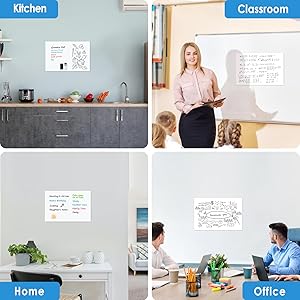 MaxGear 12"x18" Adhesive White Board, Dry Erase Whiteboard for Wall, Includes 4 Magnetic Markers, Holder, Eraser and 4 Magnets, Ideal Wallpaper Sticker for Office, Classroom, or Home