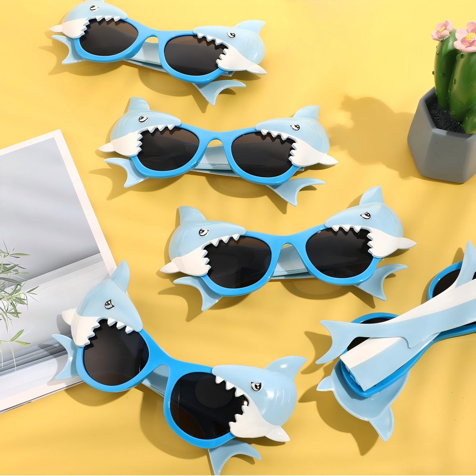 Qpout 32 Gafas De Tiburón Para Fiestas: 16 Estilos Divertidos, Ideales Para Cumpleaños Infantiles Y Decoración Temática