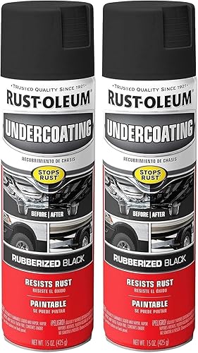 Rust-Oleum 248657 Aerosol de revestimiento de goma, 15 onzas, negro (paquete de 2)
