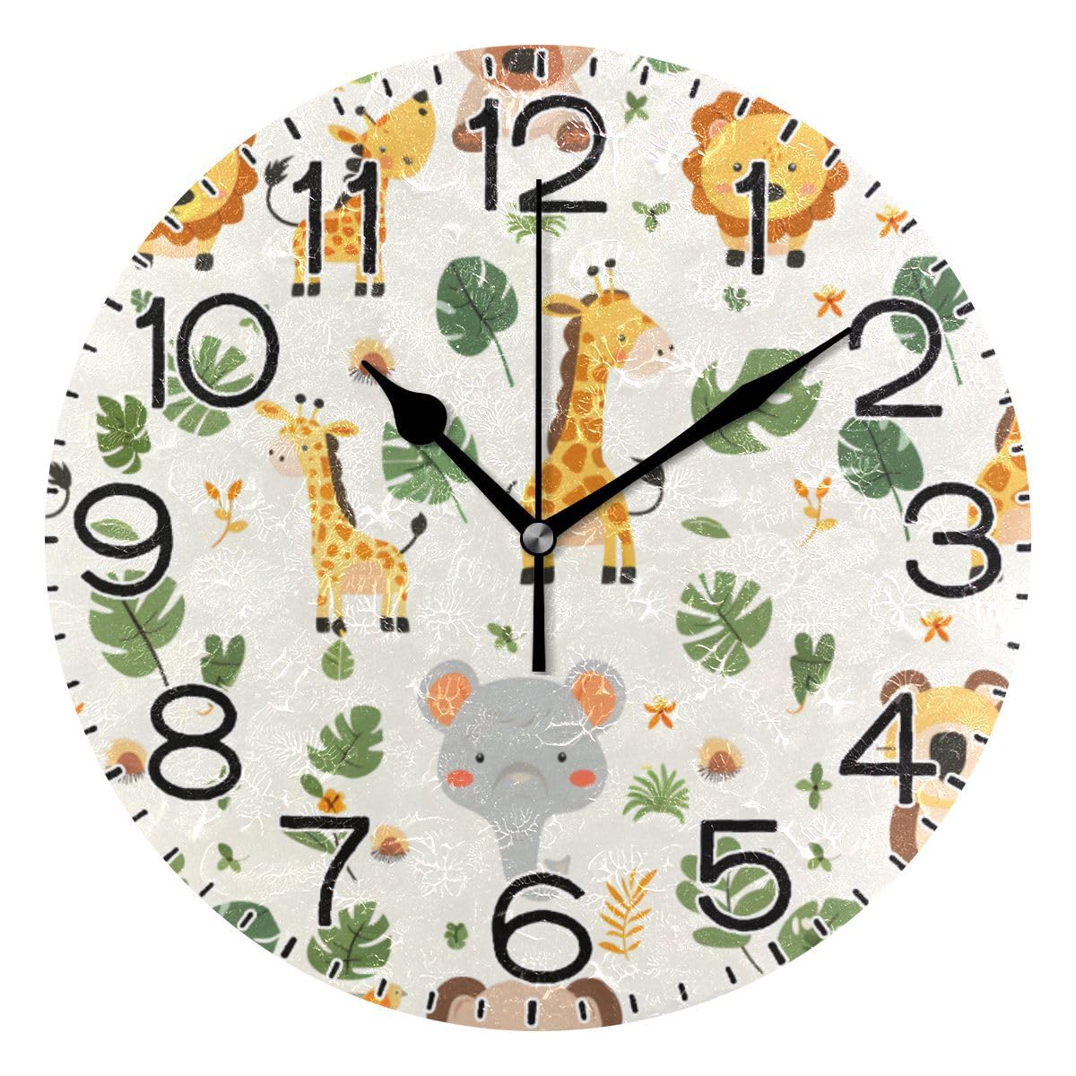 Horloge murale safari vintage : finitions rustiques et silence absolu
