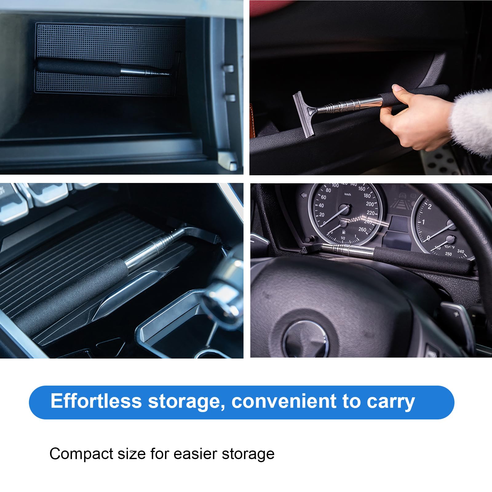 Estrattore Per Vetri Auto Estensibile - Tergicristallo Per Specchietti, Fino A 98 Cm, Gomma Morbida