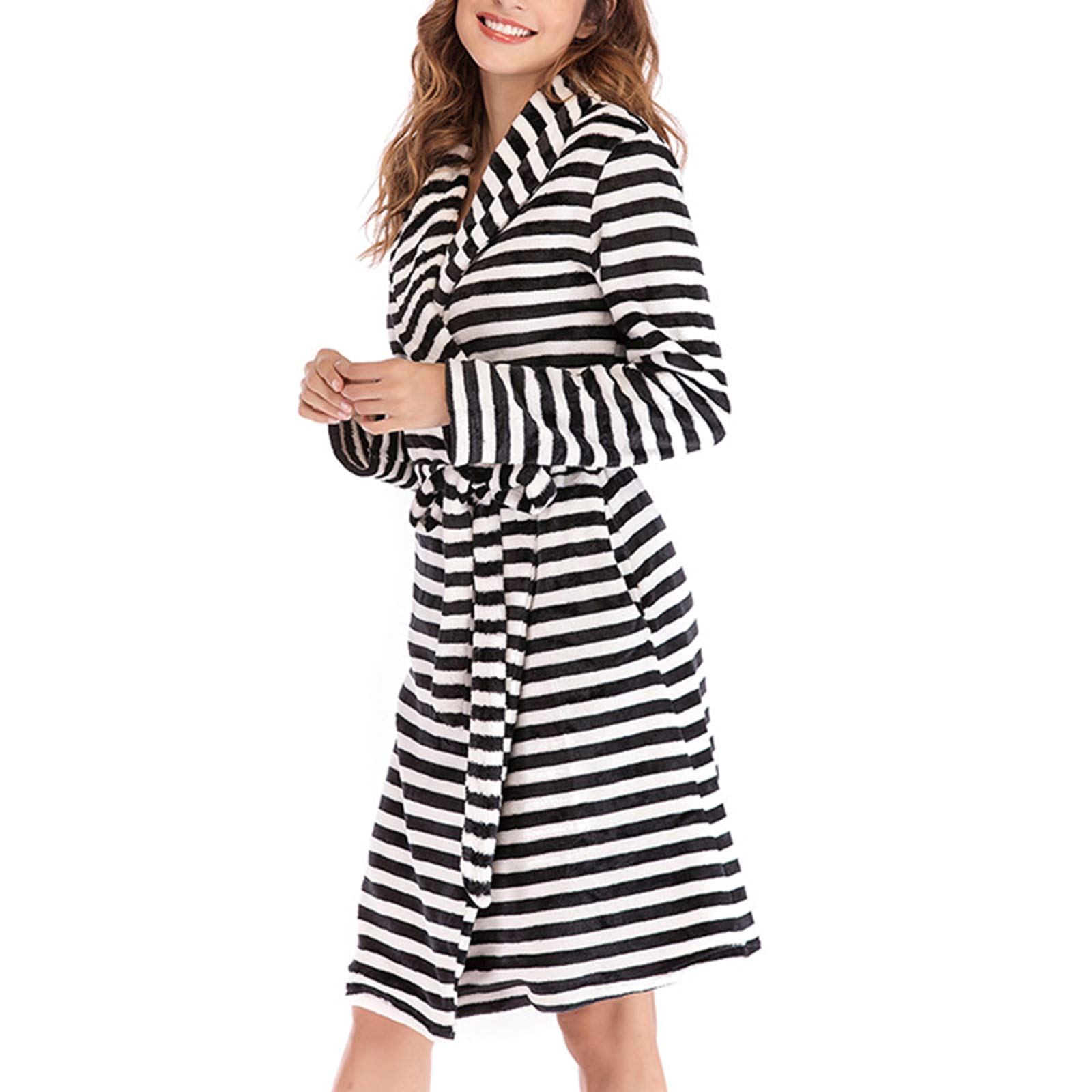 Peignoirs de pyjamas haut de gamme pour femme en tissu soyeux | Robe de nuit longue noire