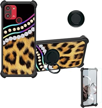 Aroepurt Case for Vortex HD65 Case Compatible with Vortex HD65 Phone Case Cover [with Tempered Glass Screen Protector][Hard PC + Soft Silicone][Ring Support] [Colorful Reflect Light] IMDH-ZBW