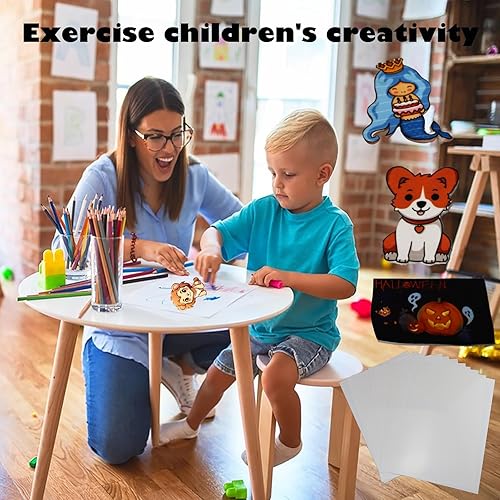 Miniatura 7 de Ink-Jet Hojas retráctiles imprimibles, 50 unidades, hojas de plástico retráctil imprimibles blancas para impresora de inyección de tinta,