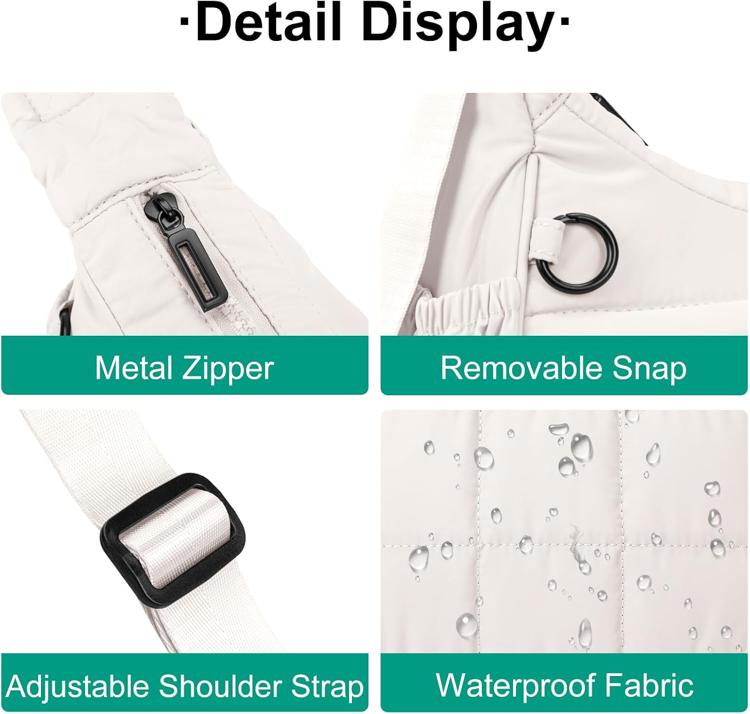 Shoulder Bag for Women Small Puffer Purses Crescent Bag Hobo Handbags with Adjustable Strap for Daily - Image 5