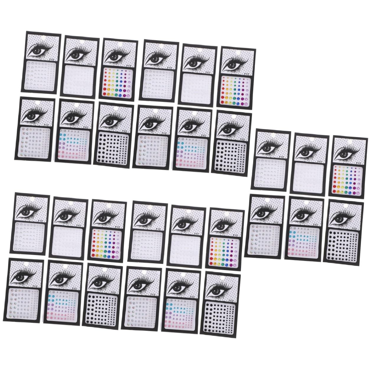 5 Set Di Adesivi Con Gemme Per Il Viso Con Strass Occhi Gioielli Per Il Corpo Decorazioni Acriliche Per Il Viso Per Feste in Costume 6 Fogli * 5