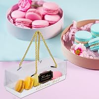 AFAIK Átlátszó Macaron Doboz 15 db - Süteménytartó Fogantyúval és Matricákkal - Vízálló Cukrászsütemény Tárolódoboz Macaronhoz, Muffinhoz, É 4