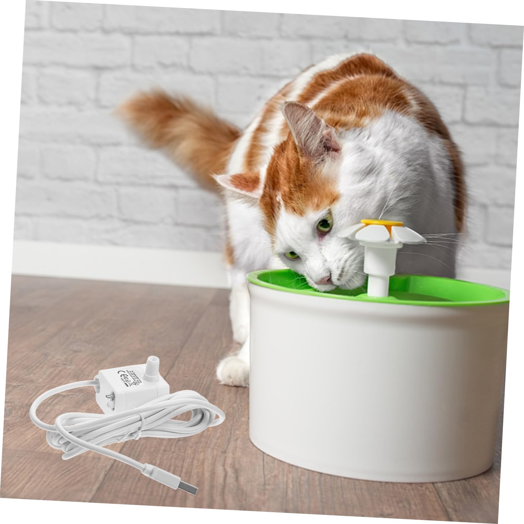 Bomba de Agua Sumergible para Fuente de Gatos Luz 5v1a | Repuesto para Bebedero de Mascotas, Abs Blanco, Incluye Cable Usb, Uso en Hogares y Tiendas de Mascotas