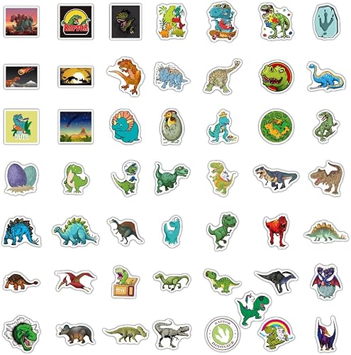 Miniatura 5 de 200 calcomanías de dinosaurio lindas para niños, calcomanías para botellas de agua para niños, impermeables, paquete de calcomanías de vinilo para