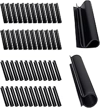 48 Pack Windproof Winter Pool Cover Clips - 2 Shapes Double Protection Pool Cover Clamps for Steel Wall Aboveground Swimming Pools, 4.7 inch Wind Guard Clips Securing Cover Tightly, Black