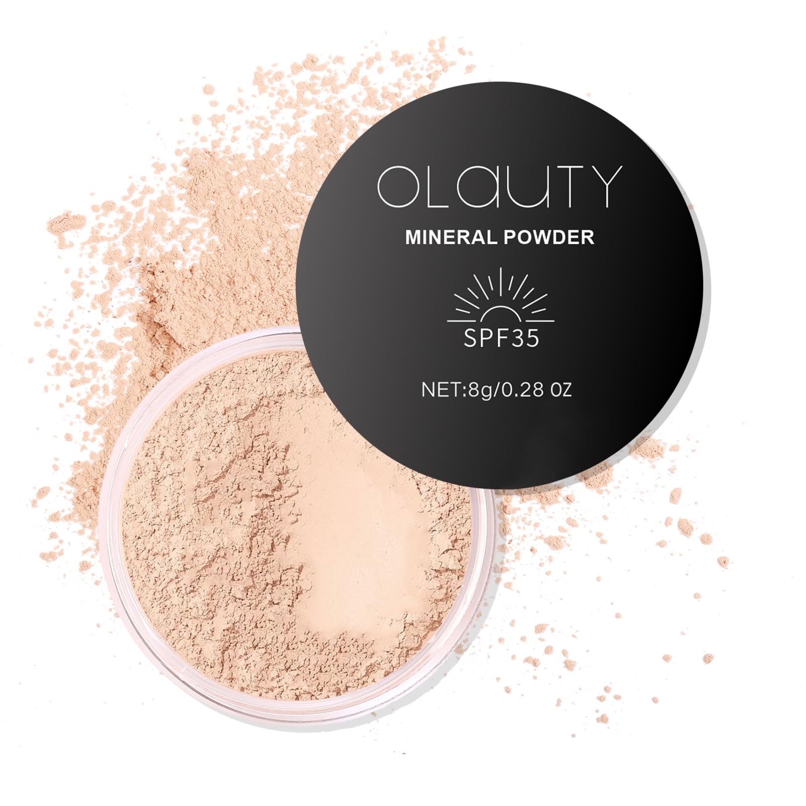 Mineral Loose Powder Foundation SPF 35,Sunscreen Face Setting Powder #01 Fair Light