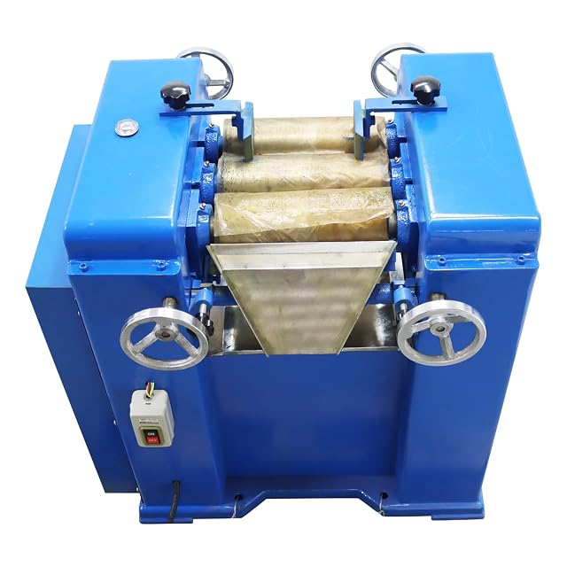 Three-Roll Pigment Grinder Machine 220V 60HZ 3PH Lab Three Rolls Mill Grinder 3-18 m Ointment Milling Machine for