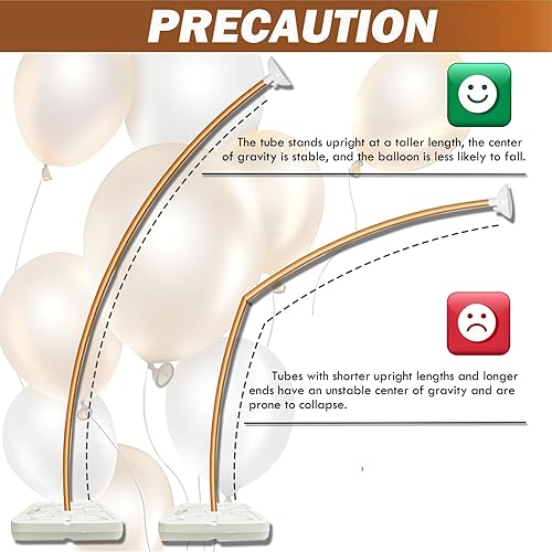 Miniatura 4 de Kit de arco de globos, forma de flexión libre, soporte de columna de globo suspendido independiente, base rellena de agua de 12 pulgadas, ideal para