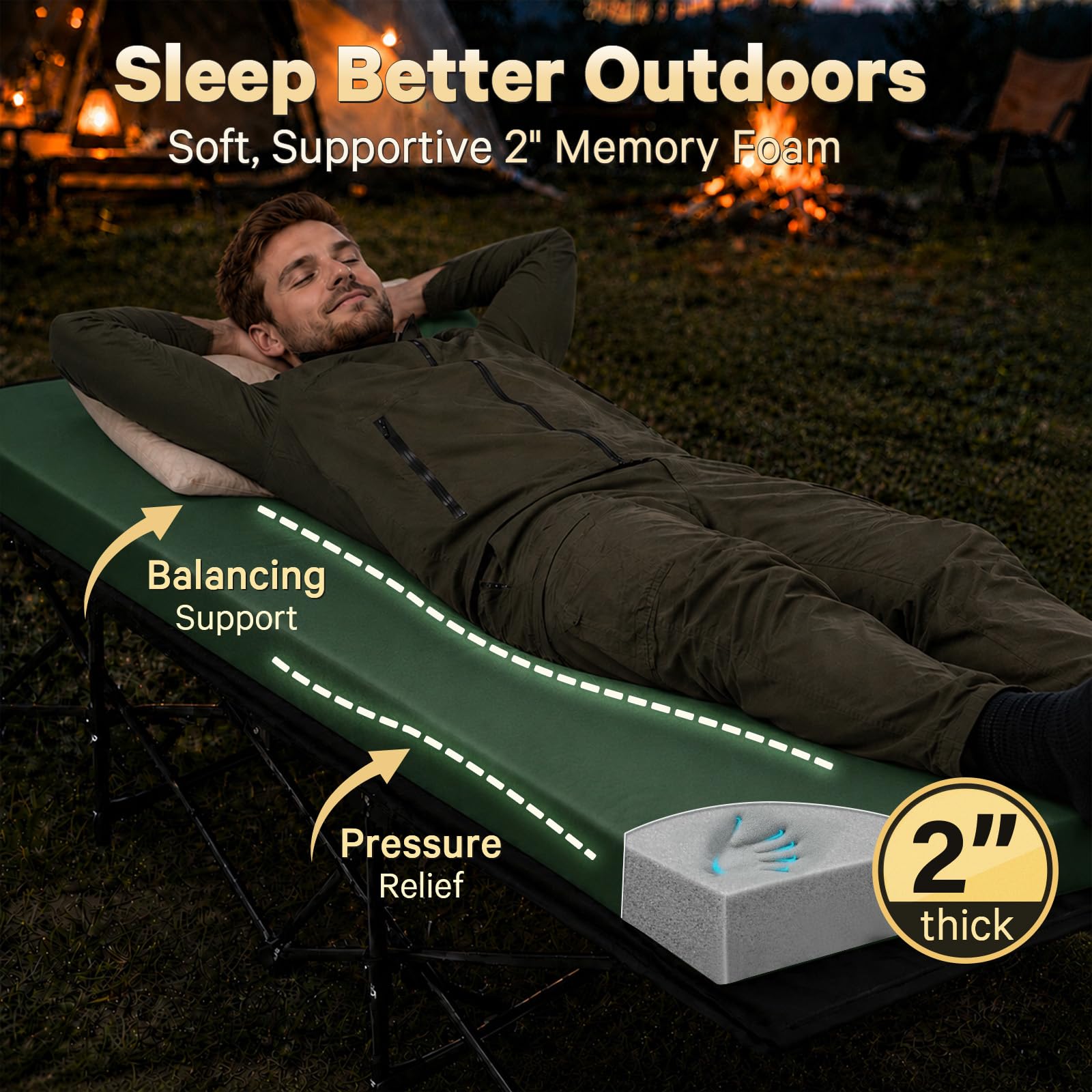 CYMULA Memory Foam Camping Mattress Pad Isomatte Portable Roll Up Mattress for Adults Camping Bed Pads for Sleeping, Guest Bed for Sleepover Car Bed with Travel Bag