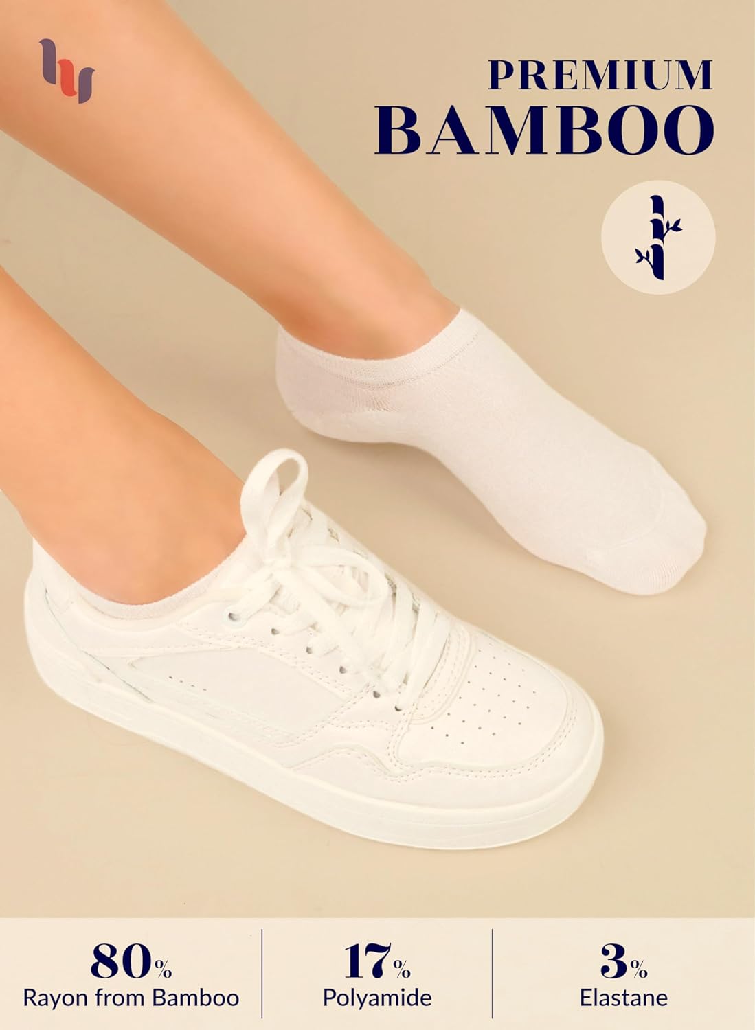 Hugh Ugoli Women Bamboo No Show Socks, Non Slip Invisible Liner,Soft, Thin Low Cut Socks, Seamless Toe, 6-12 Pairs - Image 3