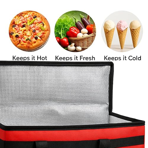 Miniatura 6 de Bolsa térmicas de 23 x 14 x 15 pulgadas y 22x14x13 para alimentos, bolsa impermeable y resistente para catering y entrega de alimentos calientes
