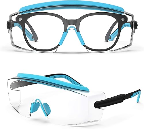 TOREGE Gafas de seguridad sobre lentes, gafas de seguridad antivaho con marco y patillas ajustables, se ajustan bien sobre las gafas disponible en Yaxa El Salvador