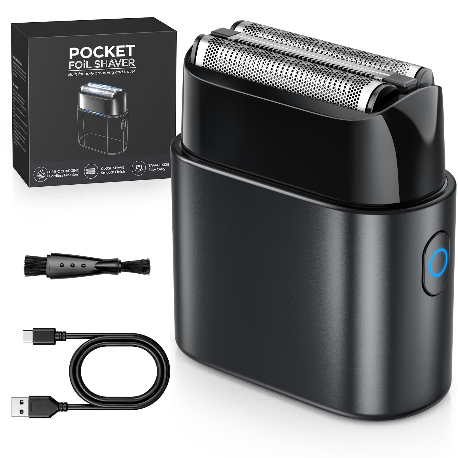 Haokoo Rasoir Électrique Homme À Grille, Mini Rasoir Voyage 90g