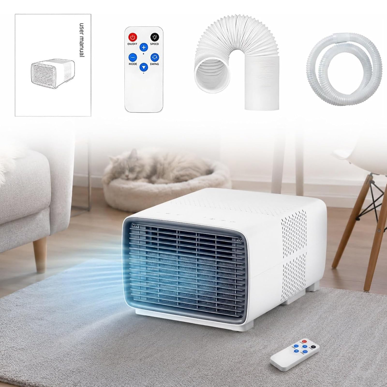 DDZJTPP Outdoor Air Conditioner & Portable AC for Tent 2700 BTU Fast Cooling Low Power,45dB Quiet No Install 3 in 1 Mini Travel AC for Vanlife,Truck Cabins & Small Rooms