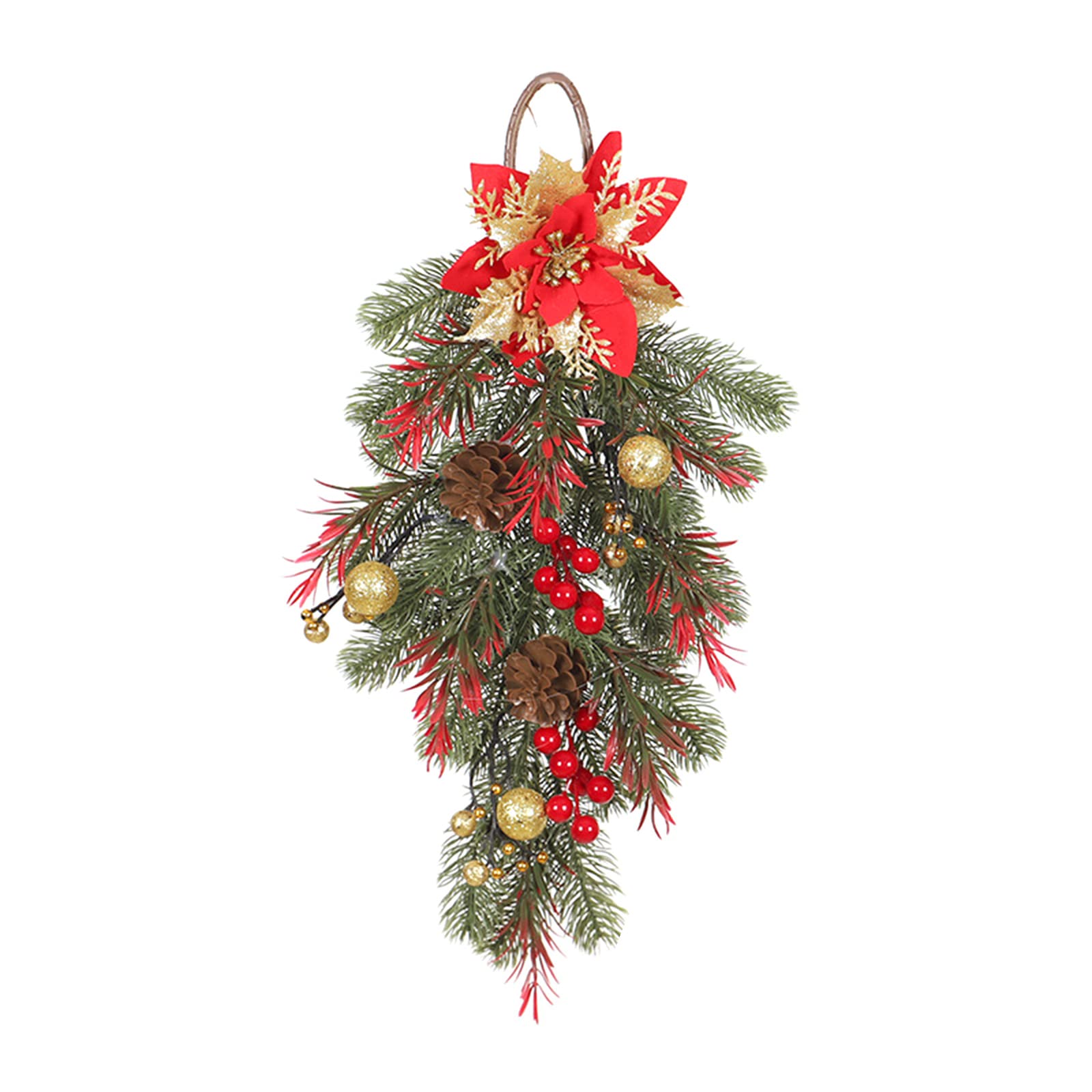 Christmas Wreath Christmas Hanging Sign Front Door Wall Decor Decorations Wreath Pendant Flower Garland Tree Wreaths for Front Door Garland Decor Ornament Pendant