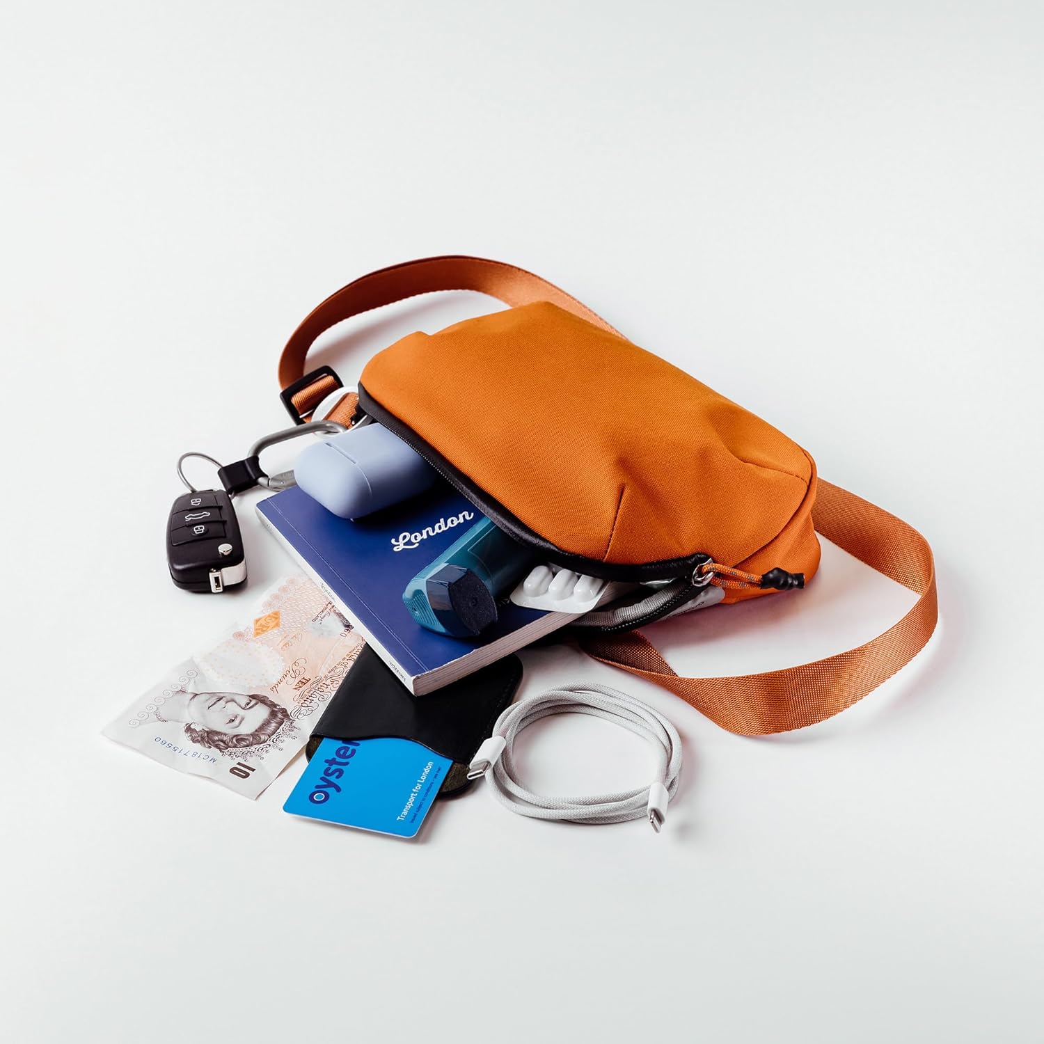 Orbitkey Urban Sling Mini – Compact Crossbody Bag with Adjustable Strap & Quick Access Pockets – Lightweight Everyday Carry Sling for Travel, Work, Gym & Outdoor Adventures (Terracotta) - Image 9