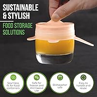 Vista 7 de Tapas elásticas de silicona reutilizables para almacenamiento de alimentos en el refrigerador, fundas elásticas resistentes al calor, tazas, latas
