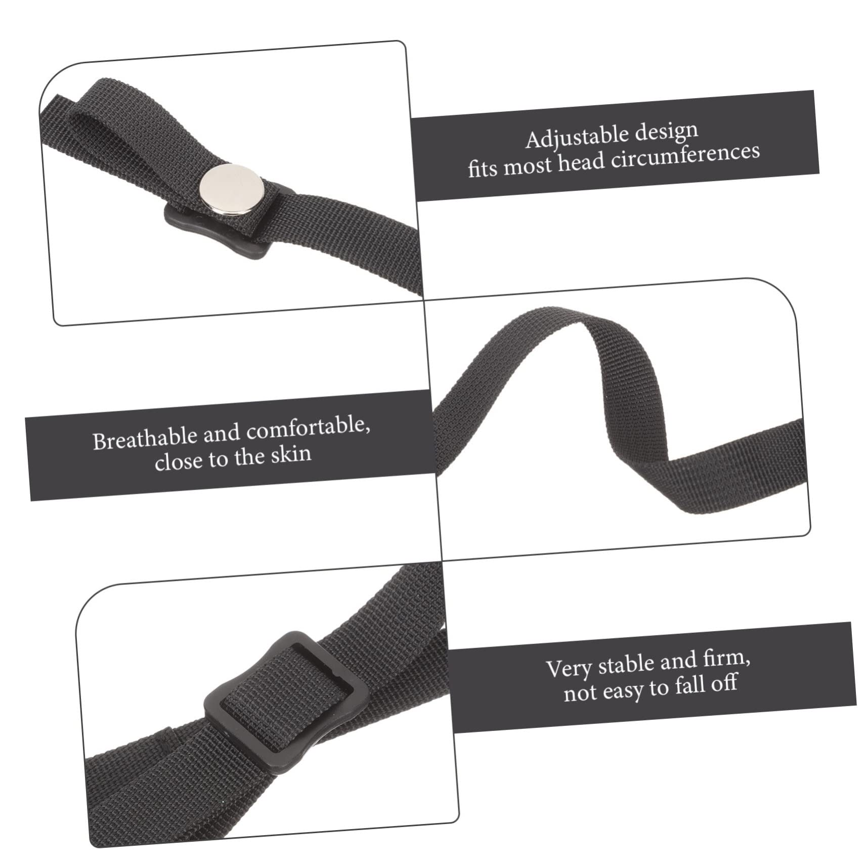 ibasenice Correa de Barbilla para Casco de Hockey Resistente y Confortable Accesorio Deportivo para Hockey y Otros sobre Hielo y Béisbol Negro