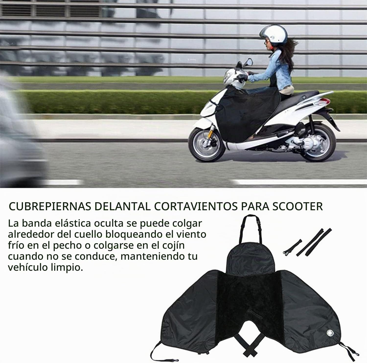 Queta Scooter-Delantal universal cubre la pierna, scooter manta caliente impermeable a prueba de viento para protección de piernas y rodillera de conductor, funda protectora contra el frío y la lluvia