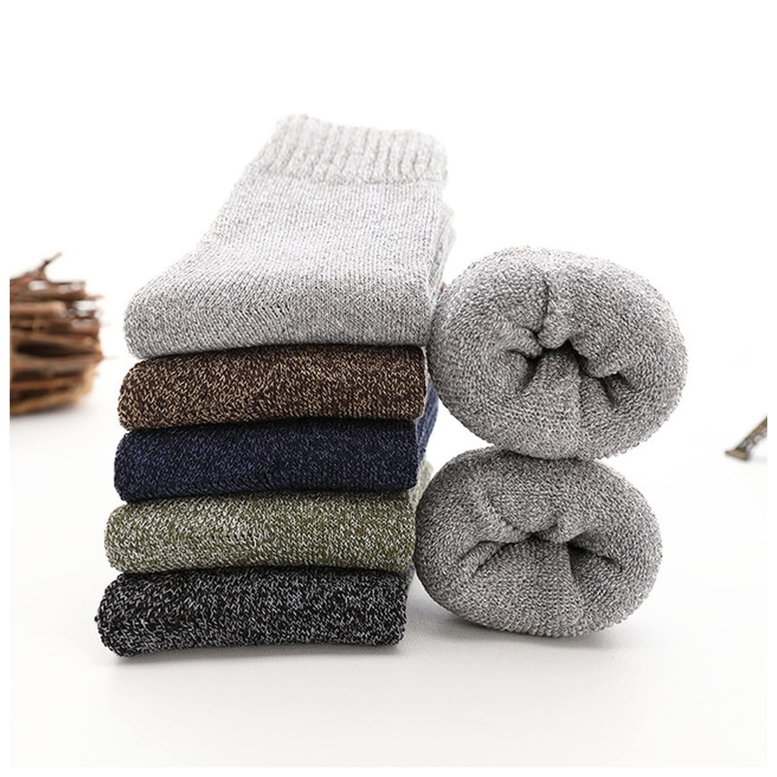 Wollsocken 5 Paare Verdicken Herrenwollsocken Baumwolltuch Halten Sie Warme Wintersocken männliche dicke thermische Schnee-Socken-Geschenk Wollsocken Damen ( Color : 5 mixed color , Size : EUR 39-45 )