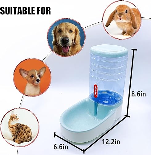 Miniatura 4 de kathson Gravity - Dispensador de agua para perros, estación automática de agua potable para gatos, 1 galón, gran capacidad, cuenco de agua para Azul