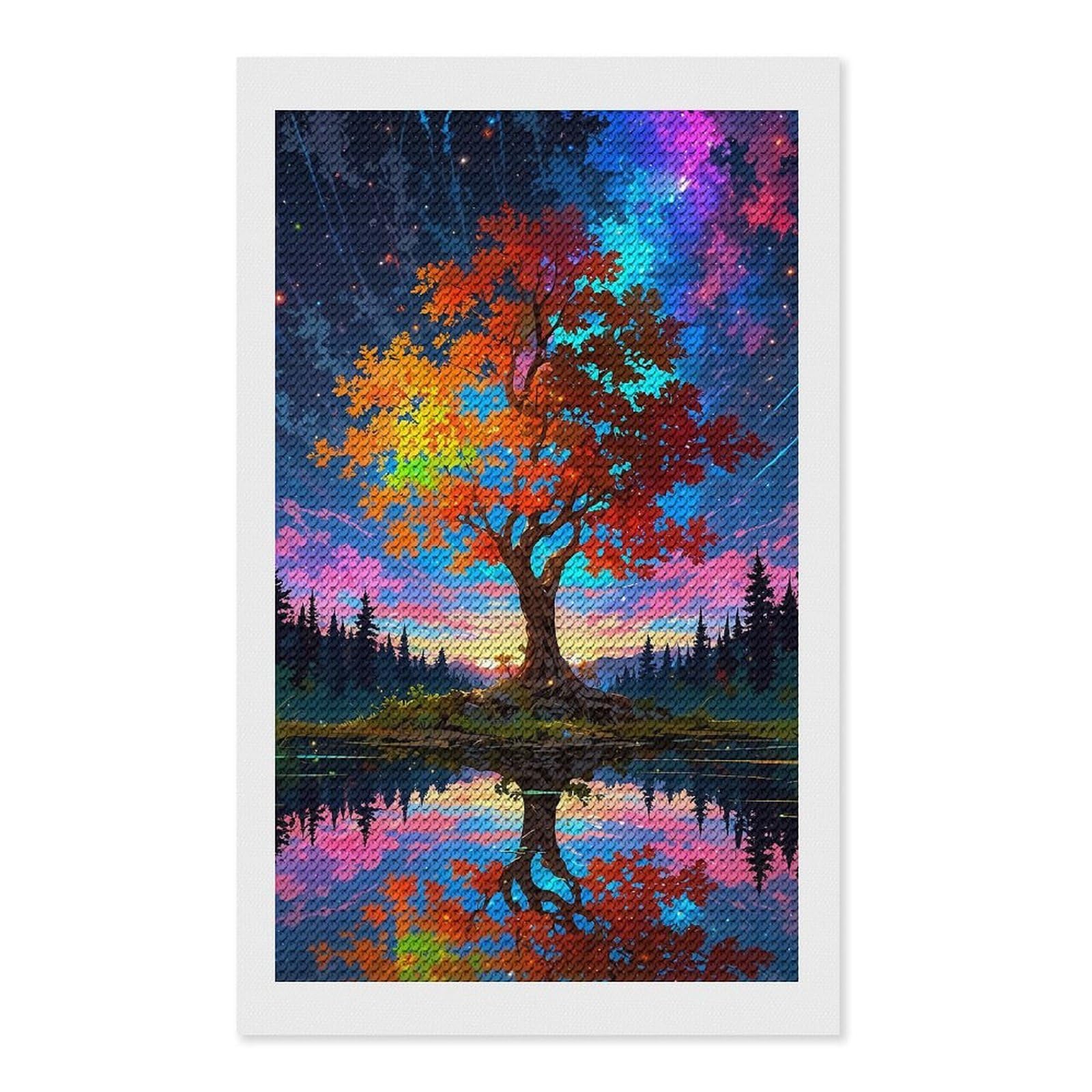 Junmoney Dreamscape Diamond Art Kit 12"x20", Relaxing DIY Hobby, Satisfying Creative Project, Living Room Decor, for Women