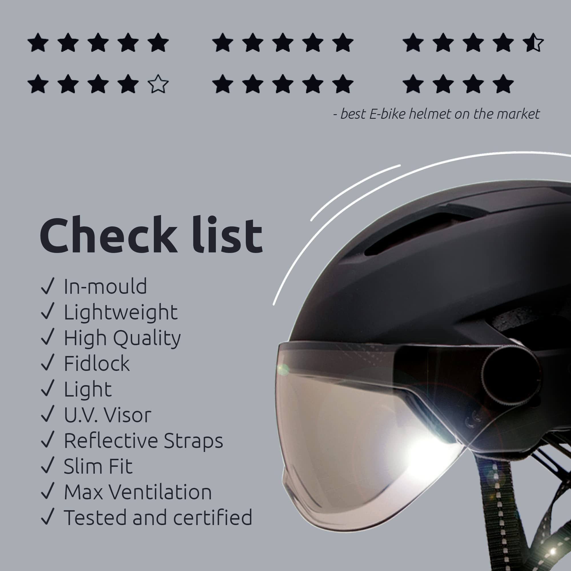Casco da bicicletta con visiera e indicatore | Unisex per uomo e donna | Per e-bike, mountain bike e city bike | Chiusura magnetica tedesca Fidlock per un facile utilizzo