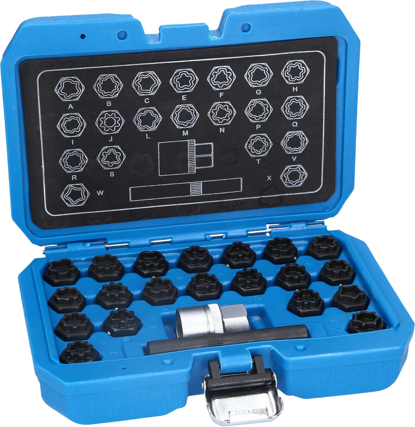 BRILLIANT TOOLS BT691360 Surtido de tornillos antirrobo para llantas para Audi, 22 pzs [Powered by KS TOOLS]