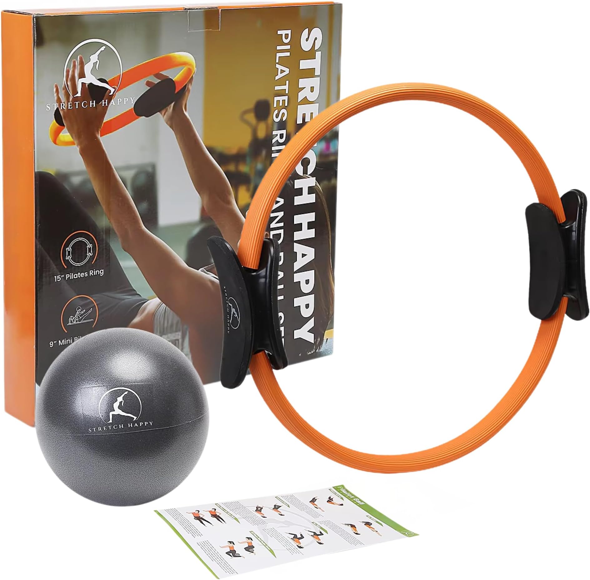 Pilates Ring and Ball Equipment - Resistance Workout, Muscle Toner, Pelvic Floor Exerciser, Abs & Thigh Strengthener, Yoga Women & Men - Exercise At Home, Stomach Trainer, Stimulator.