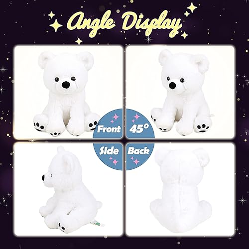 Vista 41 de Hopearl Pato de peluche con luces LED, flexible, con luces de noche que brillan en la oscuridad, regalos de cumpleaños para niños pequeños, blanco