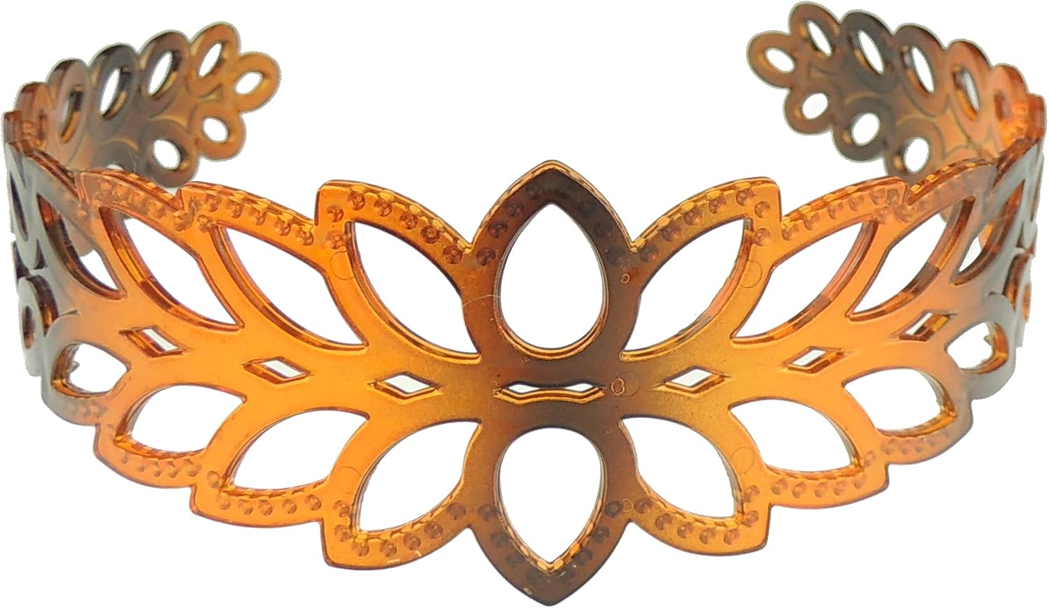 GIRLS SMALL HEAD LADIES School Uniform Work Gym Yoga Birthday Party Hair Accessories Plain Plastic Wide Stencil Short Long Hair Headband Alice Band Hairband Pointy Floral Flower (Brown)