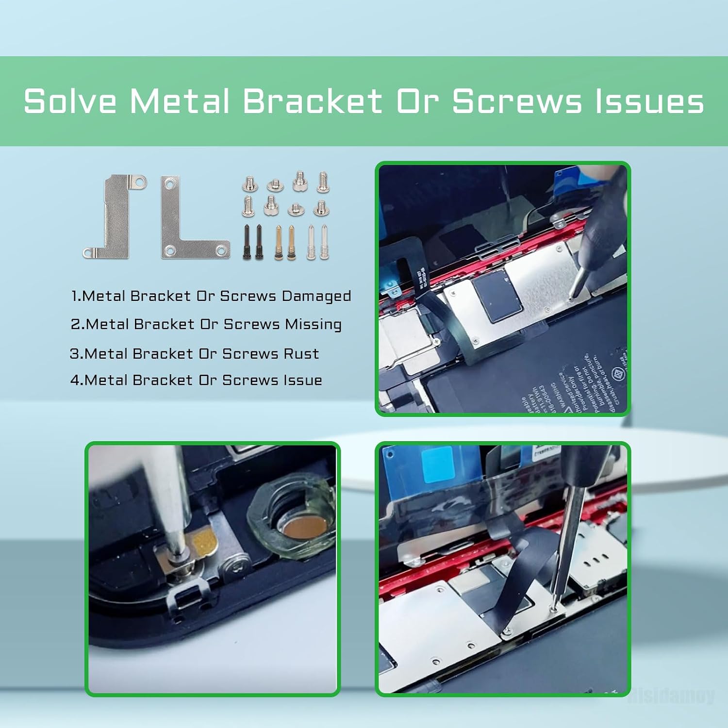 for iPhone 8 SE 2nd 3rd Gen Internal Screws Metal Bracket Replace | Internal Complete Screws and Full Metal Bracket Replacement Kit Plate Cover Bottom Screwdriver for iPhone8 SE2 2020 SE3 2022