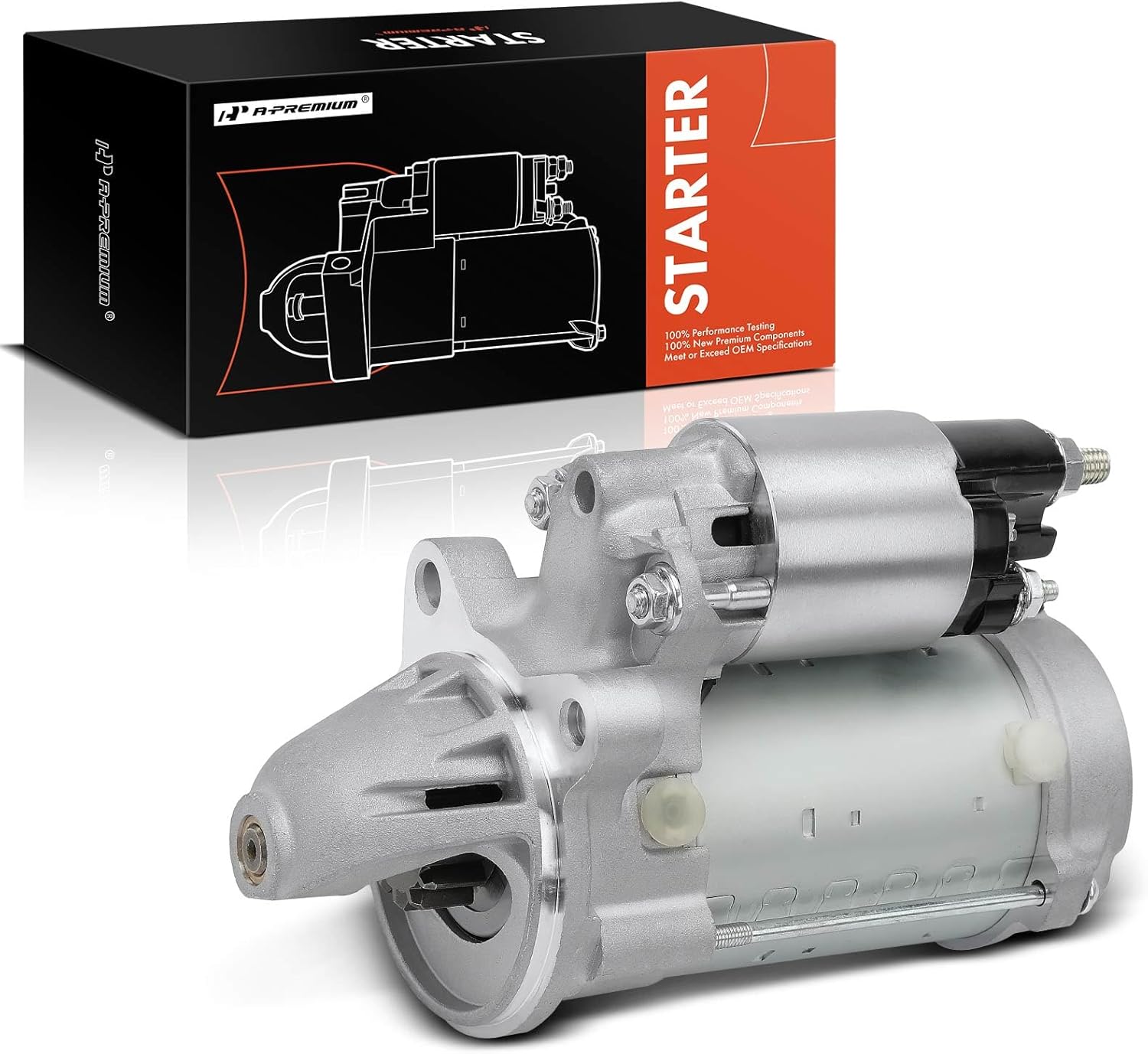 A-Premium Starter Motor Compatible with Ford Mustang 2014 5.8L, 2015 5.0L, 12V 1.4KW 12-Teeth Clockwise