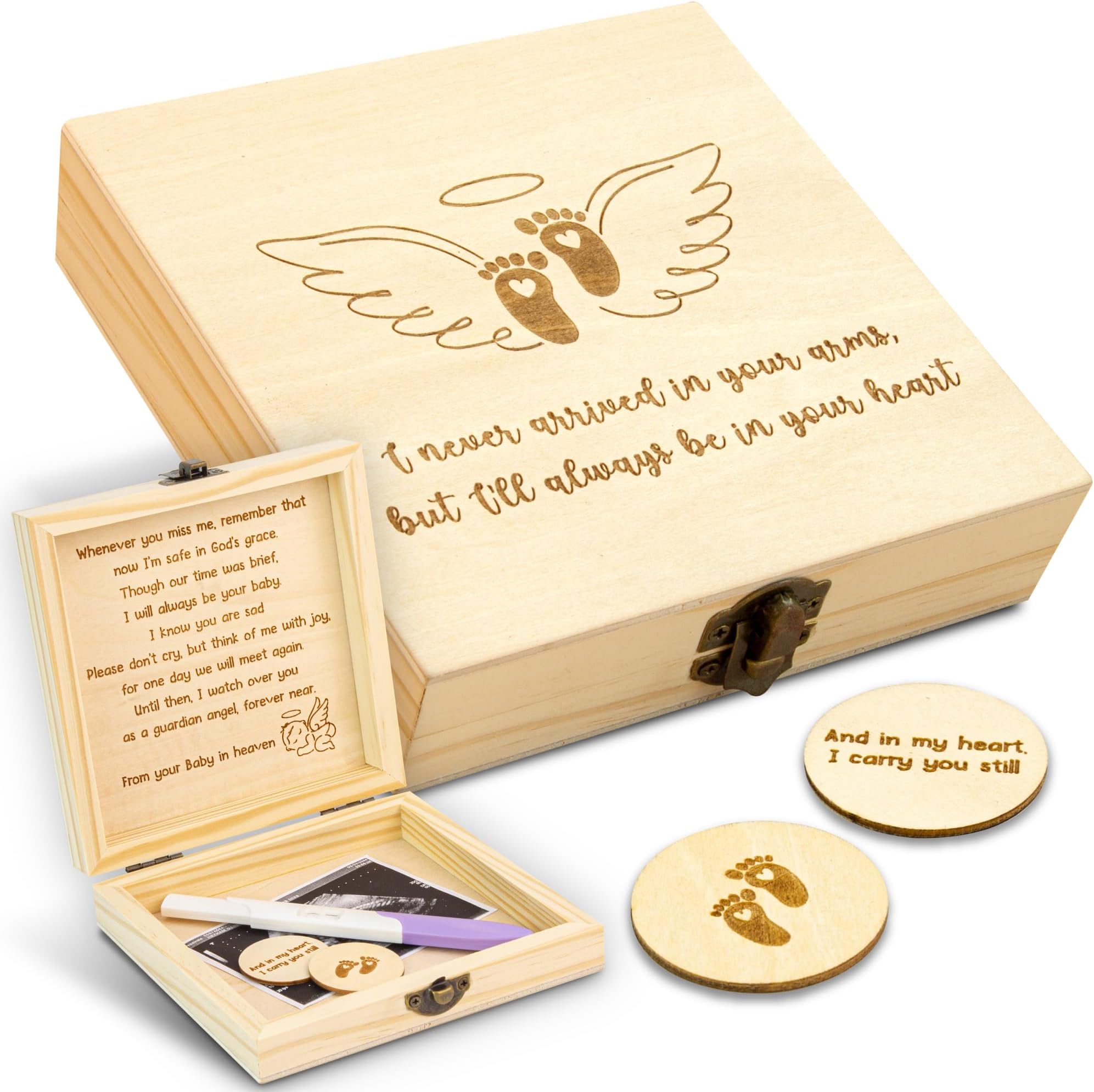 Woodamore Miscarriage Gifts for Mothers - Miscarriage Memorial Box, Infant Loss Memorial Gifts, Loss of Baby Sympathy Gifts, Angel Baby Memorial Gift, Miscarriage Keepsake for Mom