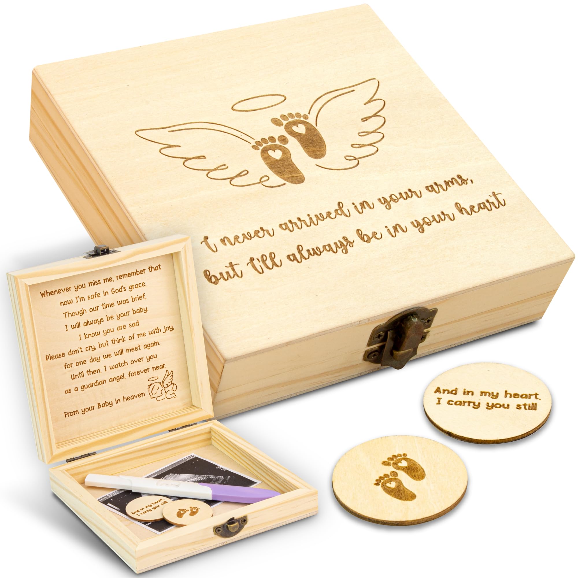 Woodamore Miscarriage Gifts for Mothers - Miscarriage Memorial Box, Infant Loss Memorial Gifts, Loss of Baby Sympathy Gifts, Angel Baby Memorial Gift, Miscarriage Keepsake for Mom