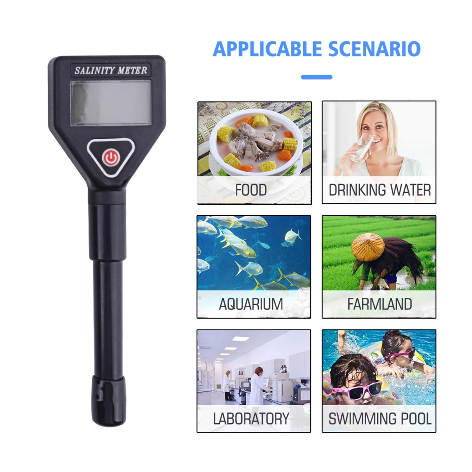 Misuratore di salinità portatile Salinometro Halometer Calibro di sale Salamoia Salamoia Acqua di mare Tester di salinità alimentare Concentrazione di sale Tester dell'acqua